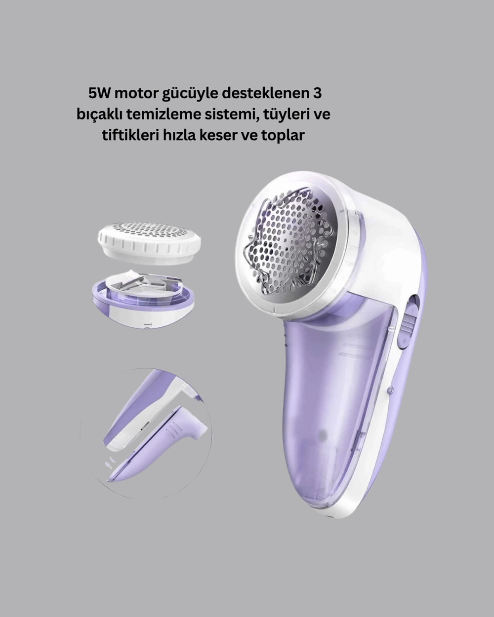 Pamuk Tiftik Tüy Temizleme Makinesi 5W – 3 Bıçaklı Sistem