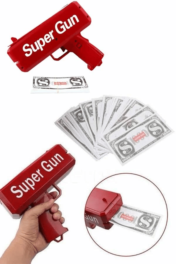 Para Dolar Atma Makinası Super Money Gun Para Saçma Fırlatma Tabancası