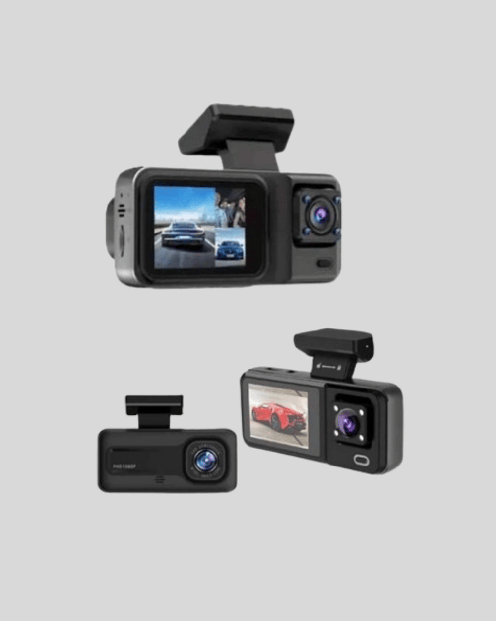 Park Modlu 3 Kameralı Araç Kayıt Cihazı 1080P Ön Kamera 2’’ Ekran