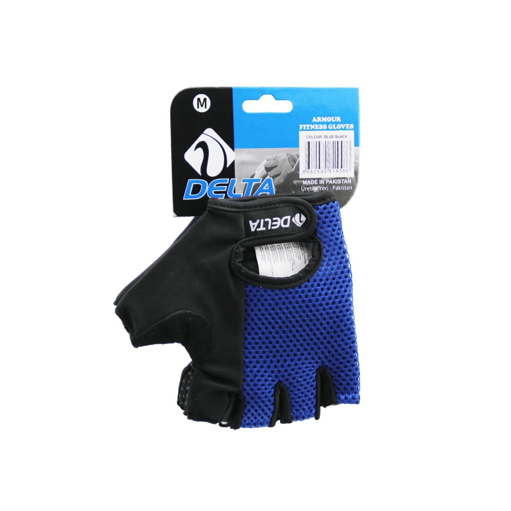 Parmaksız - Fileli  Sporcu Eldiveni  Mavi /siyah Medium Bx40