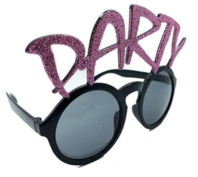 Party Yazılı Simli Pembe Renk Parti Gözlüğü 15x7 cm (3936)