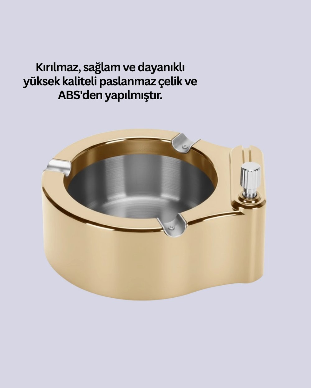Paslanmaz Çelik Küllük Çakmaklı Masa Üstü Kullanım