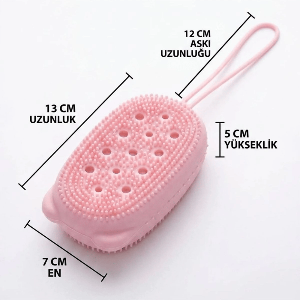 Peeling Etkili Süngerli Silikon Banyo Lifi – Asma Kancalı Duş Kesesi Bx40