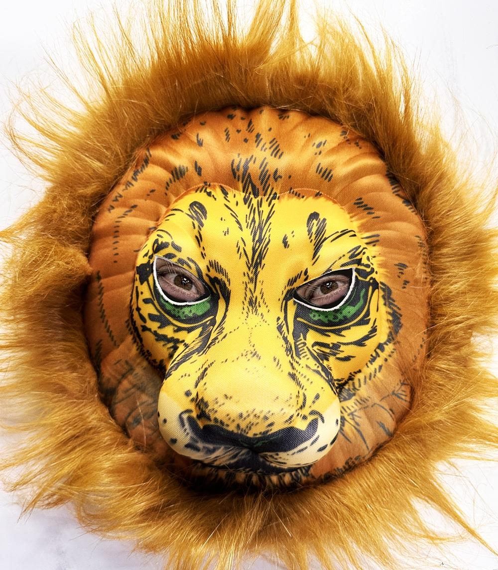 Peluş Aslan Maskesi Kahverengi Yeleli Mega Peluş 33 No (3936)