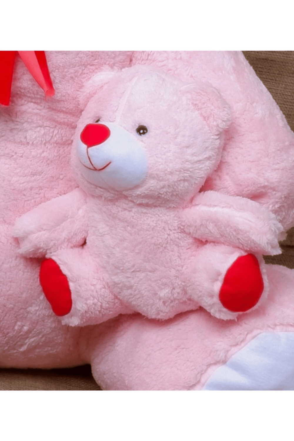 Peluş oyuncak ayıcık yavrulu 100 cm pembe 3 yaş ve üzeri çocuklar için - 100 cm Boyut