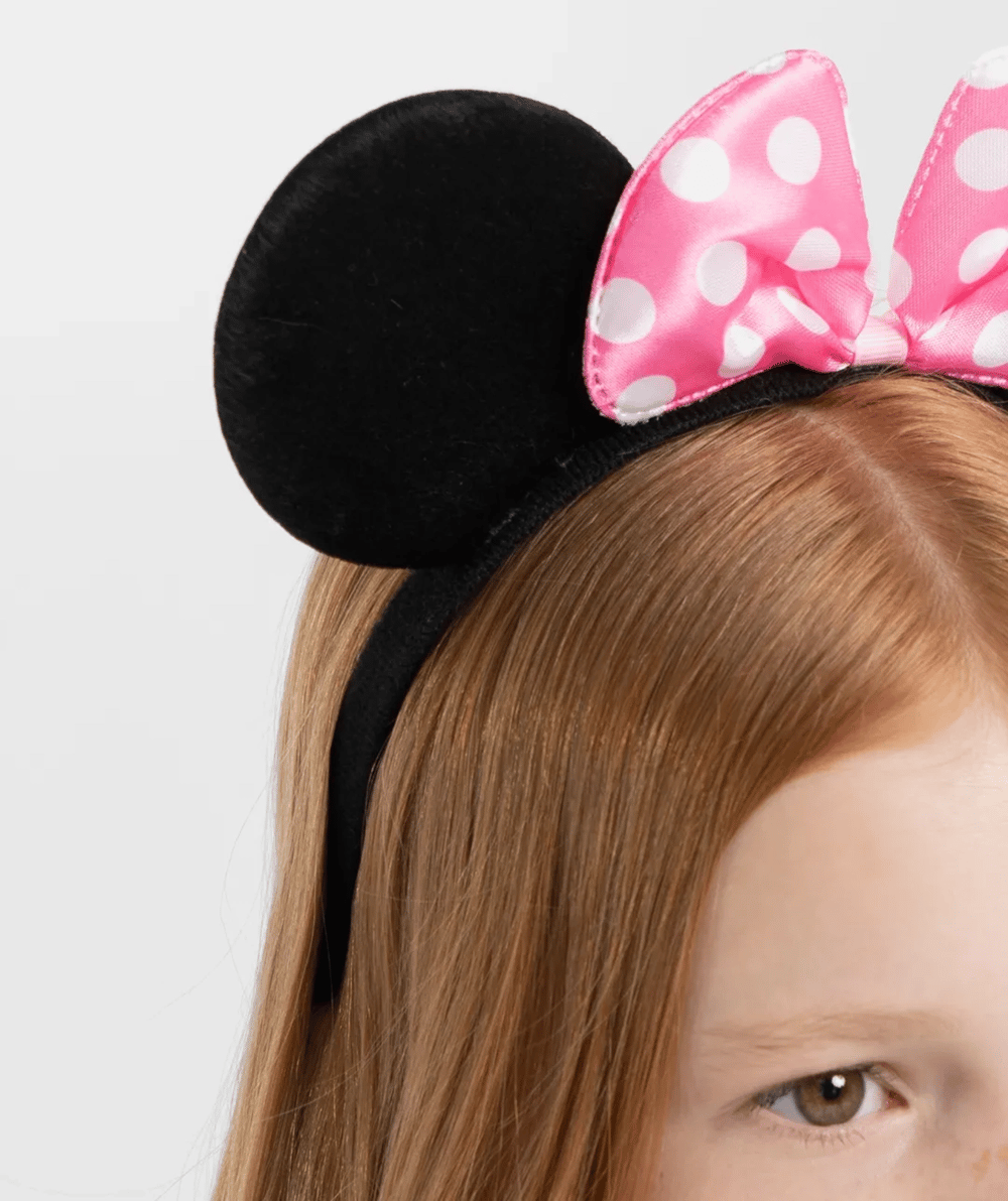 Pembe Fiyonklu Minnie Mouse Tacı Mini Kulak Bx40
