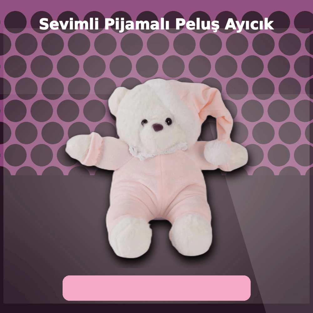 Pembe Renkli 30 cm Boyunda Yumuşak Peluş Ayıcık Oyuncak - Sevimli Tasarım