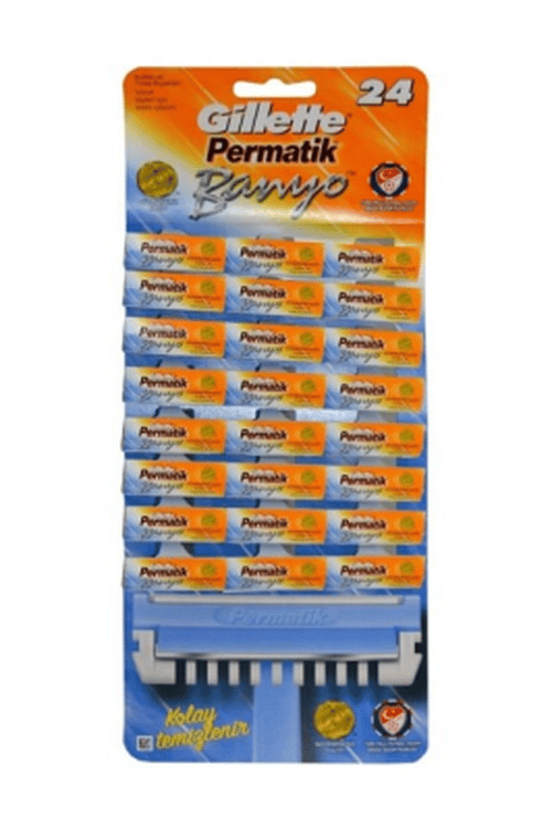 Permatik Banyo Saplı Jilet Kartela 48 Parça Bx40