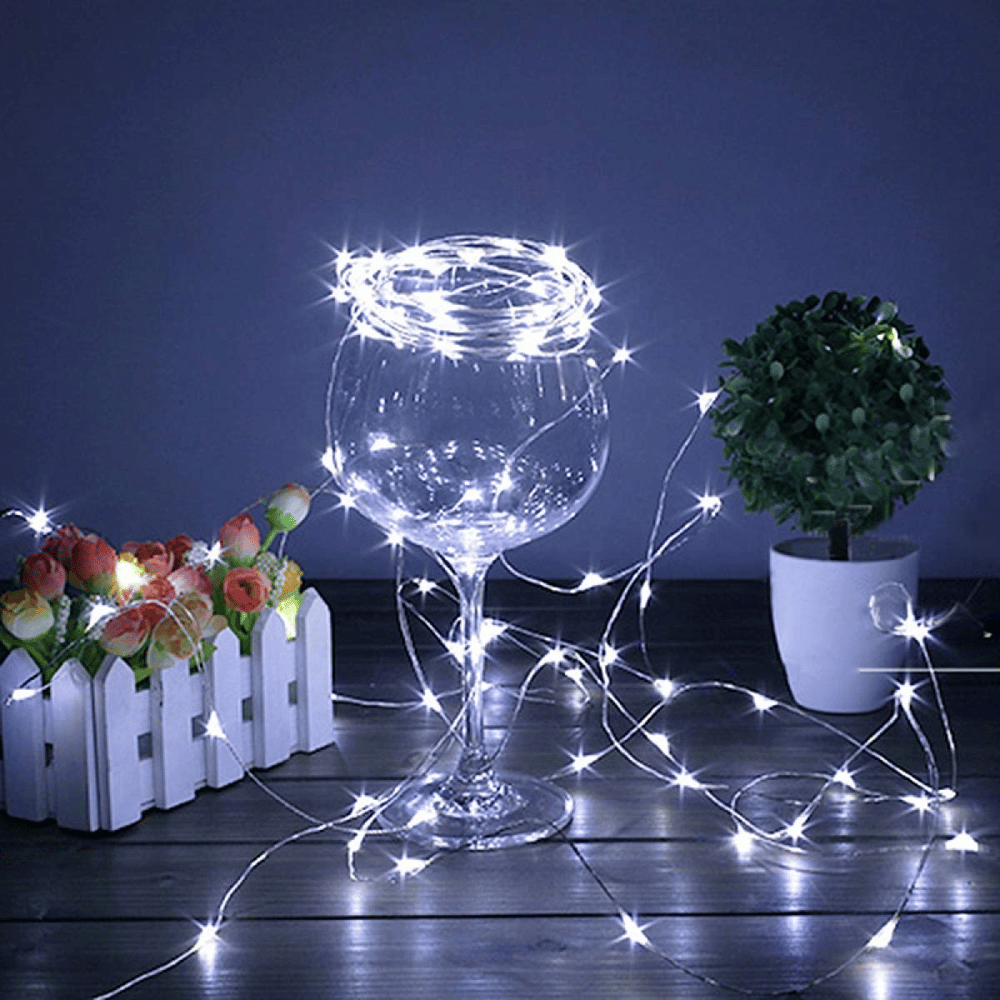 Pilli 5 Metre Dekoratif Peri Led Beyaz Aydınlatma Süsleme Lambası Bx40
