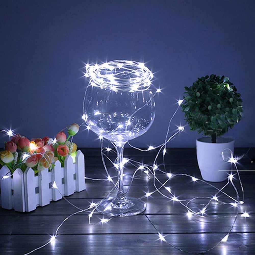 Pilli 5 metre Dekoratif Peri Led Beyaz Aydınlatma Süsleme Lambası (3936)