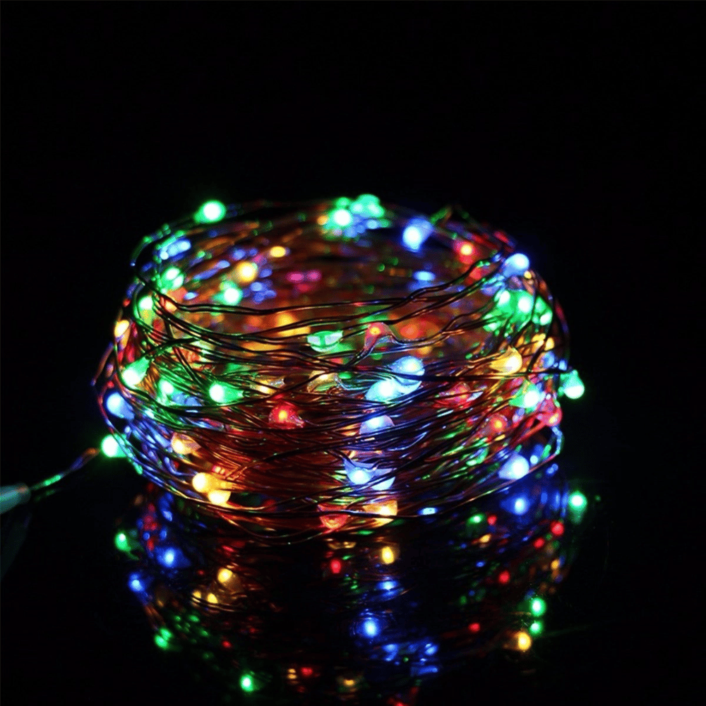 Pilli Renkli Peri Led Işık Dekoratif Aydınlatma 5 Metre Rgb Led Bx40