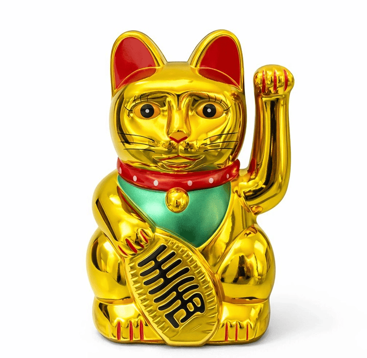 Pilli Sallanan Şans Kedisi - Maneki Neko