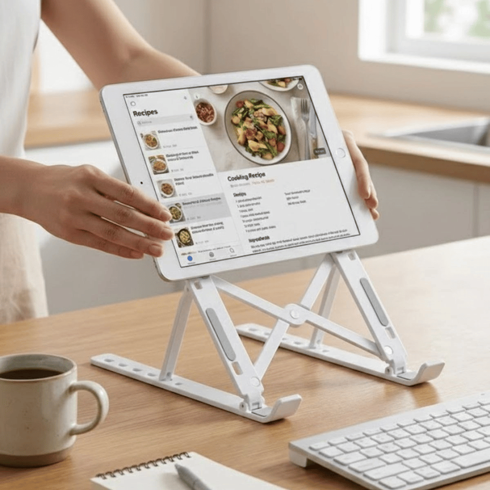 Plastik Katlanır Tablet Standı – Ayarlanabilir Açılı, Taşınabilir Masaüstü Telefon Ve Tablet Tutucu Stand Bx40