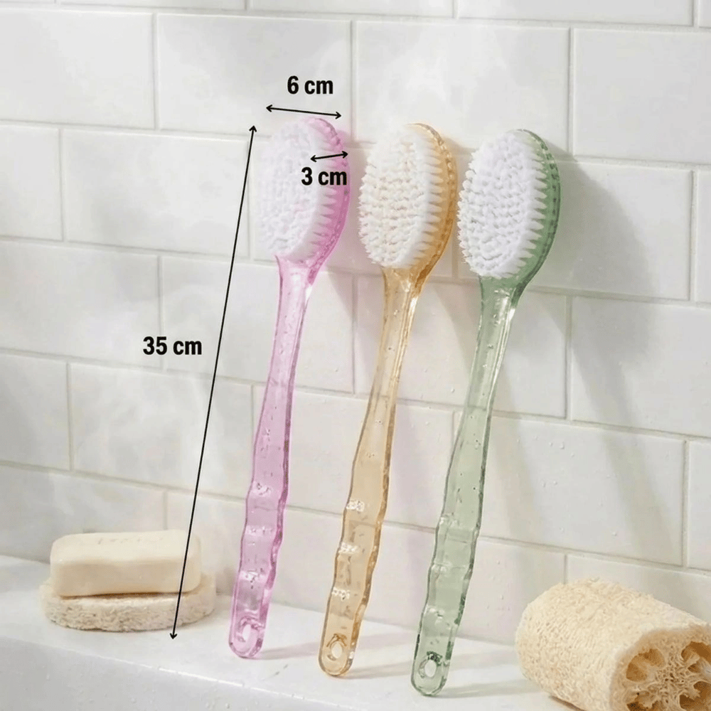 Plastik Saplı Vücut Temizleme Fırçası - Çok Amaçlı Sırt Ve Vücut İçin Banyo Ve Duş Kese Aparatı Bx40