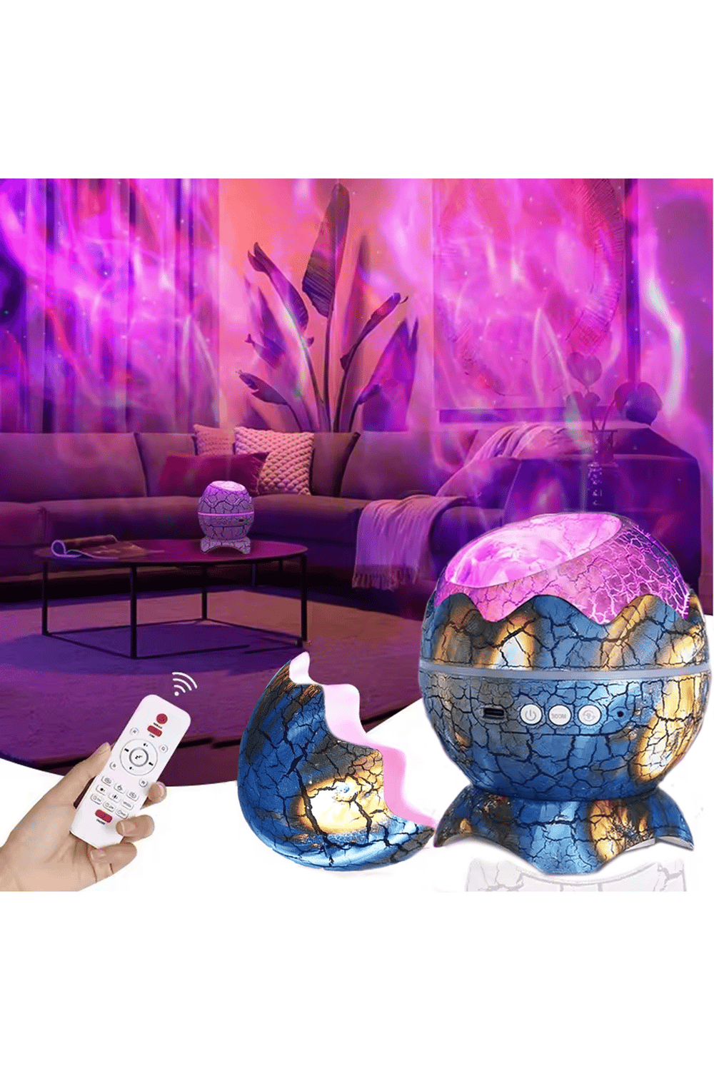 Plastik gövdeli mavi gece lambası, elektrikli, bluetooth hoparlörlü, 10 x 15 cm - 10 x 15 Boyut/Ebat