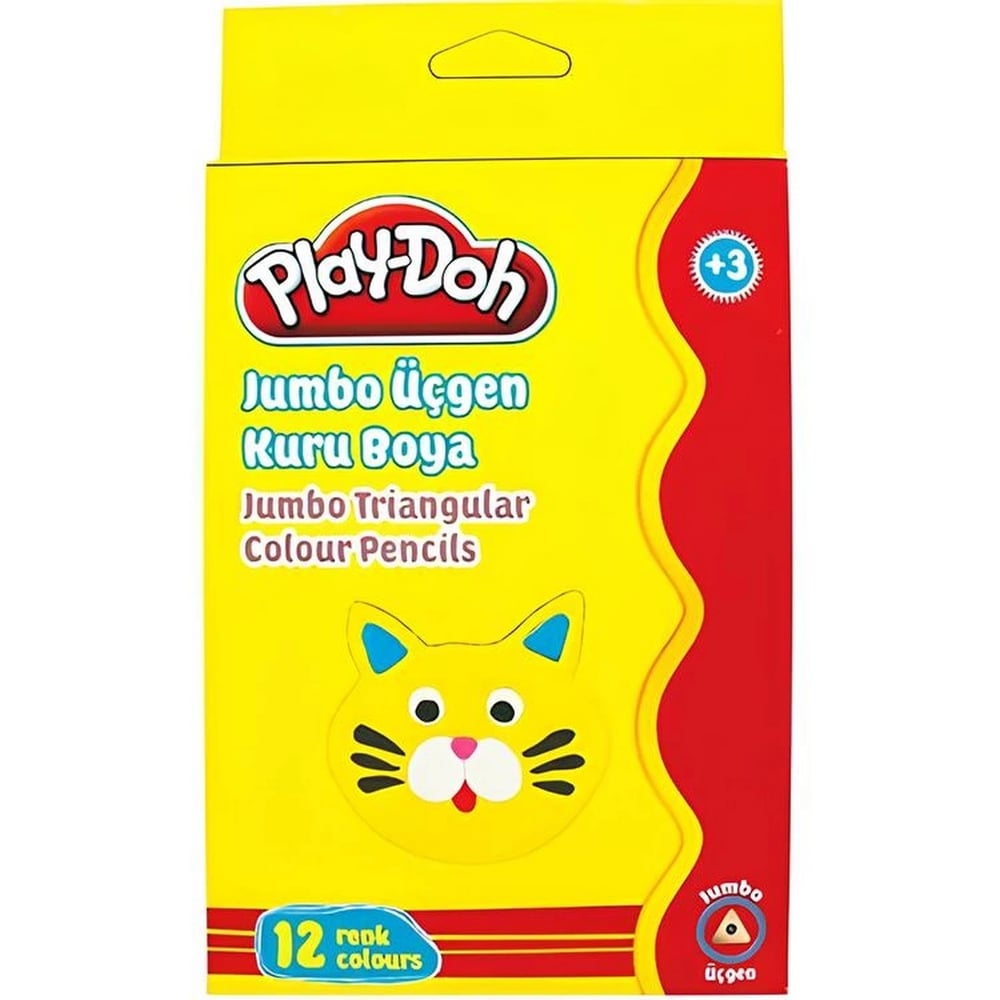 12 Renk Jumbo Üçgen Kuru Boya