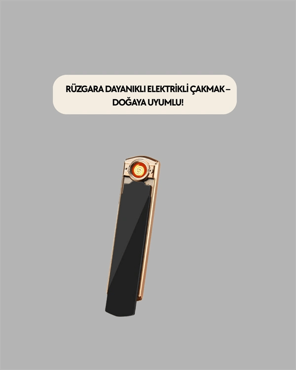 Plazma Ark Teknolojili Elektrikli Çakmak – Dokunmatik, LED Göstergeli, Şarj Edilebilir