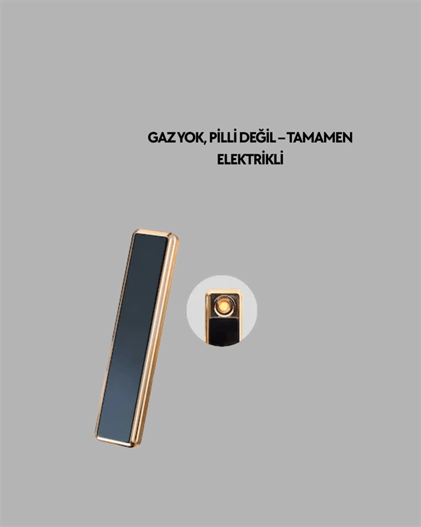 Plazma Ark Teknolojili Elektrikli Çakmak – Dokunmatik, LED Göstergeli, Şarj Edilebilir