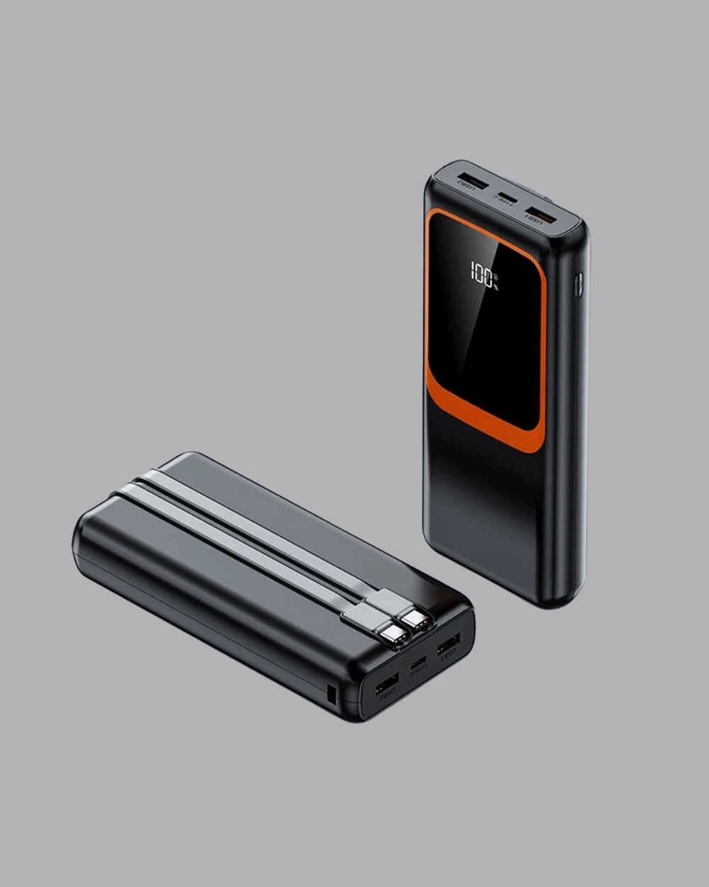 Powerbank 20000 mAh Dijital Ekranlı ve Çok Kablolu Hızlı Şarj Cihazı