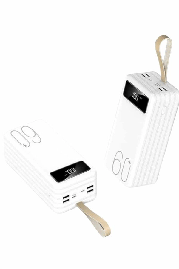 Powerbank 60.000 Mah Taşınabilir Şarj Hızlı El Fenerli Dijital Göstergeli