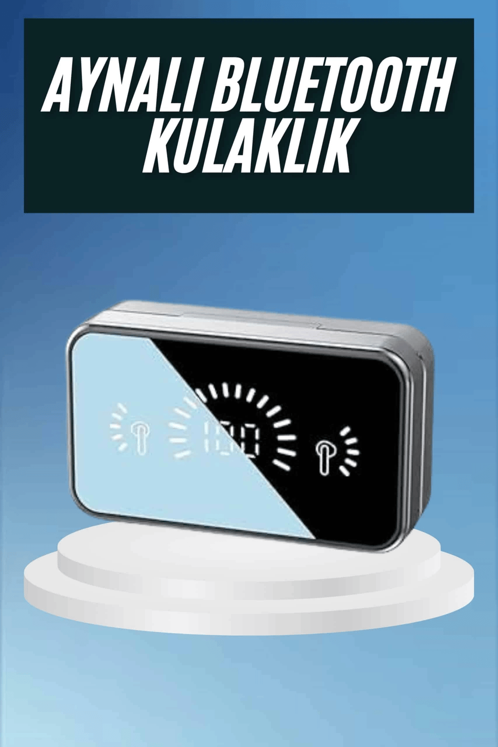 Powerbankli Bluetooth Kulaklık Yüksek Ses Aynalı Çift Dijital Gösterge Ekranı