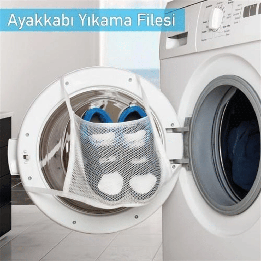 Pratik Çamaşır Makinesi Kapağa Bağlamalı Ayakkabı Yıkama Filesi Bx40