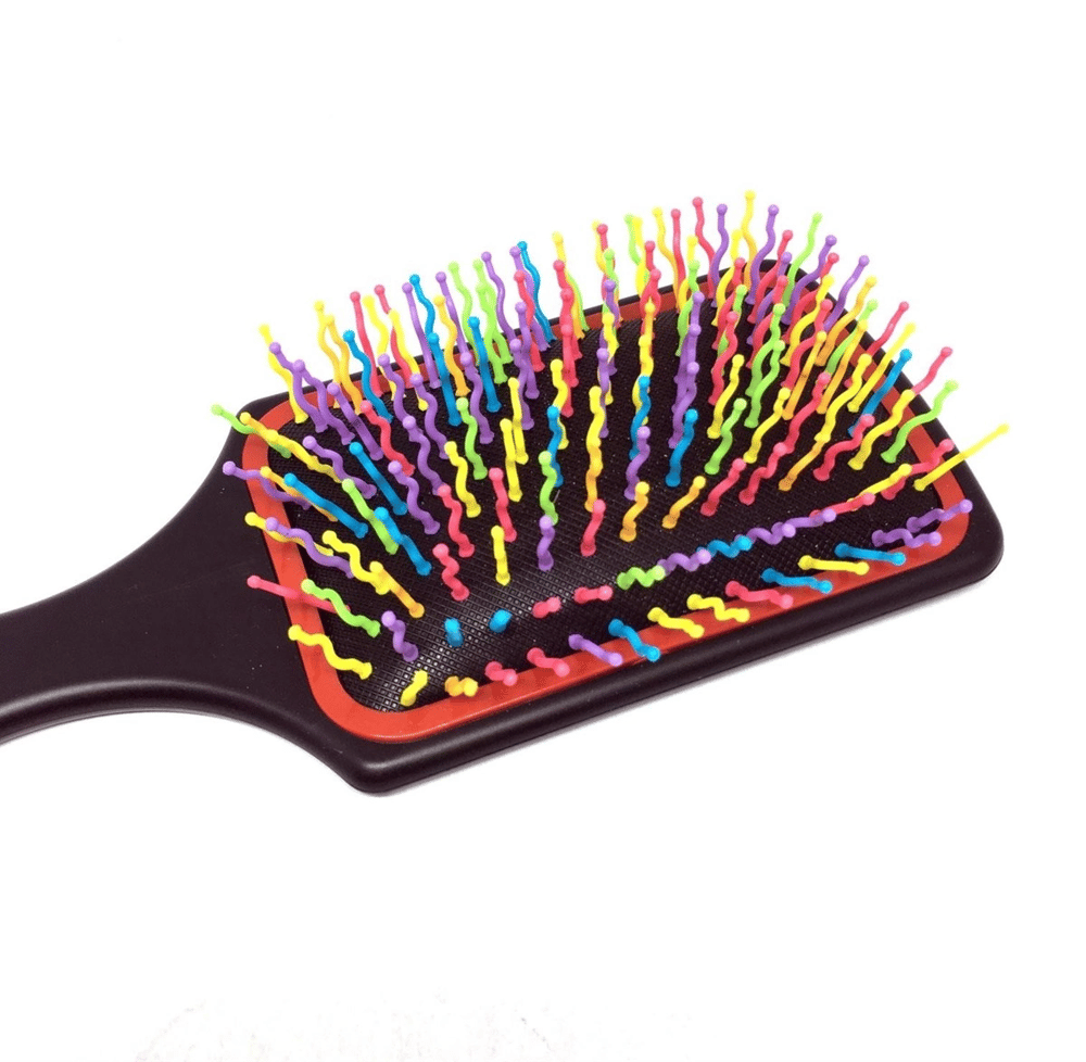 Pratik Renkli Uçlu Plastik Saç Fırçası Tarağı Ergonomik Tarak Bx40