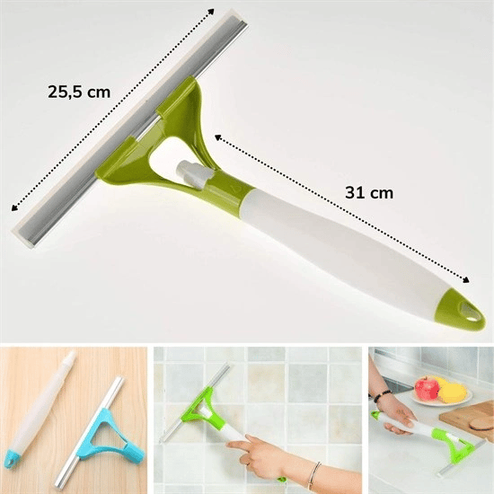 Pratik Spreyli Cam Sil Pencere Ayna Tezgah Duşakabin Temizleyici Püskürtmeli Silme Aparatı Bx40