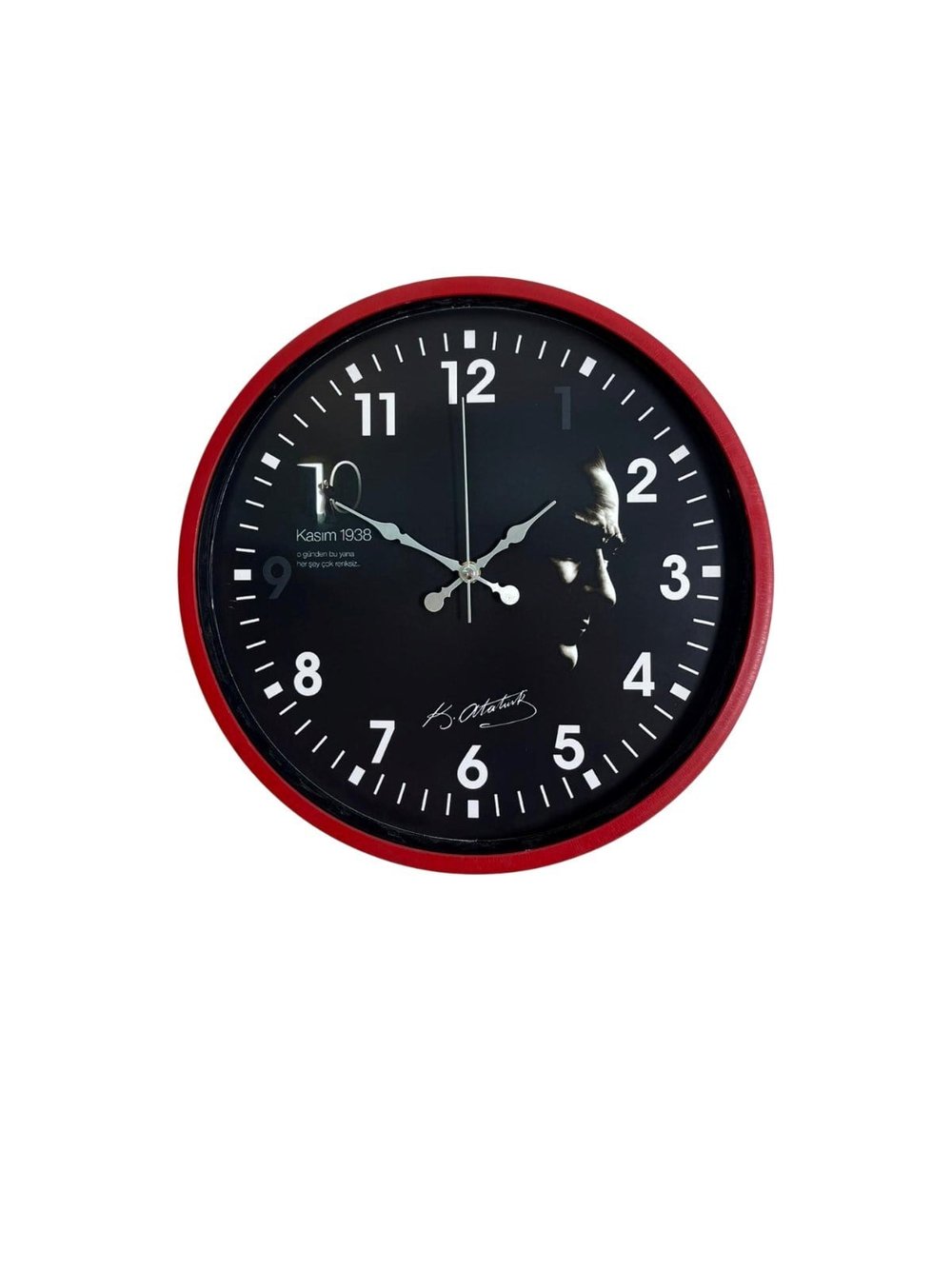 Prestij Kırmızı 36 Cm Atatürk Tasarımlı Duvar Saati