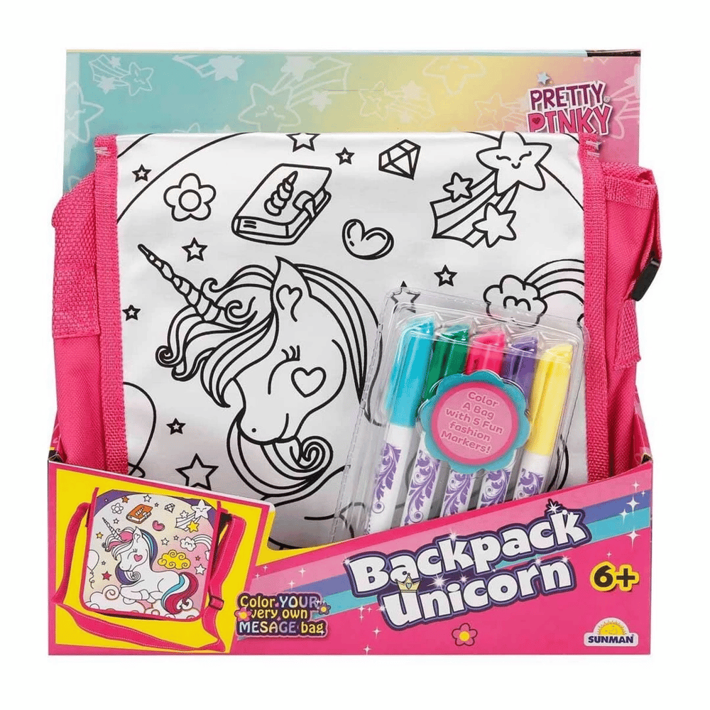Pretty Pinky Boyanabilir Desenli Unicorn Sırt Çantası