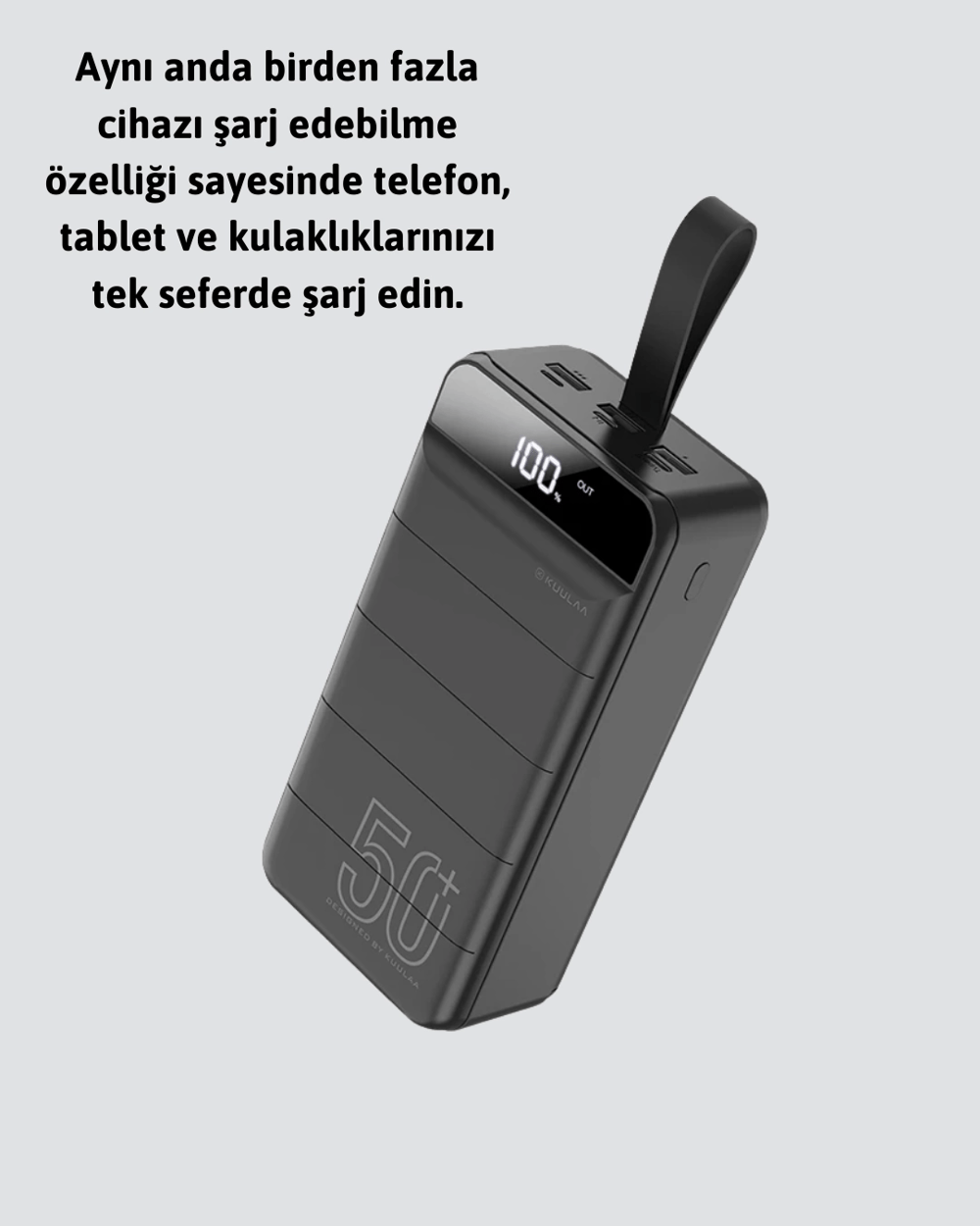 Profesyonel 50.000 mAh Powerbank – Aynı Anda Birden Fazla Cihaz Şarj Eden, Dayanıklı ve Güvenli Taşınabilir Şarj Cihazı