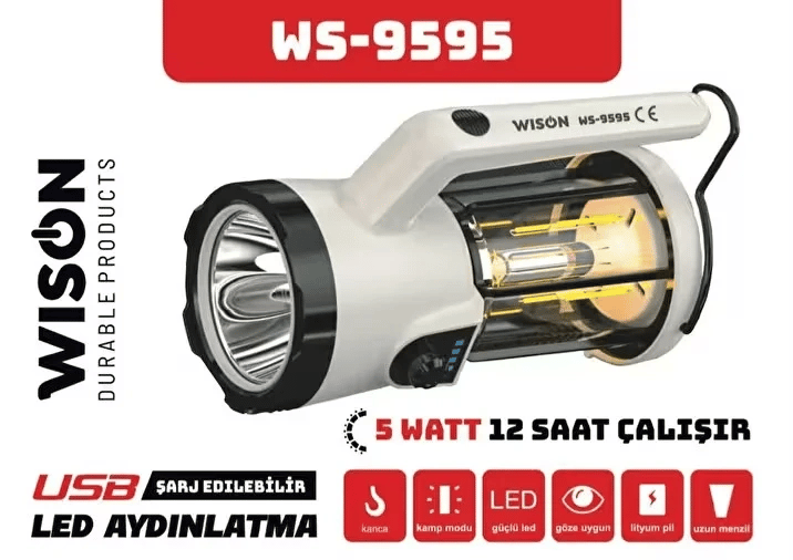 Profesyonel El Feneri & Kamp Lambası | 5w Bx40