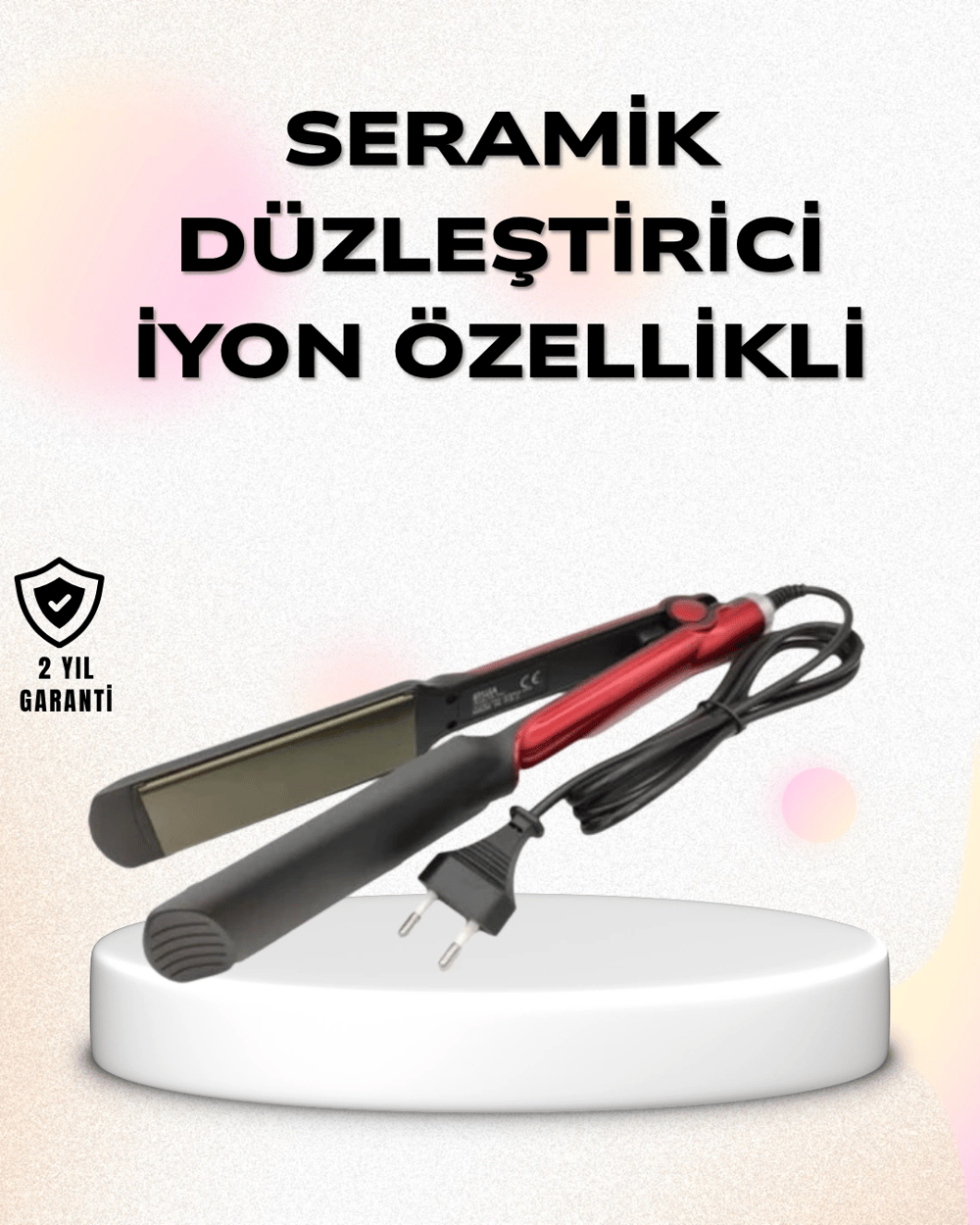 Profesyonel Titanyum Saç Düzleştirici – Ayarlanabilir Isı ve Hızlı Isınma Özellikli