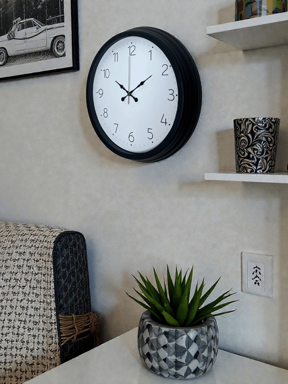 Pure Time Black 40 Cm Metal Duvar Saati