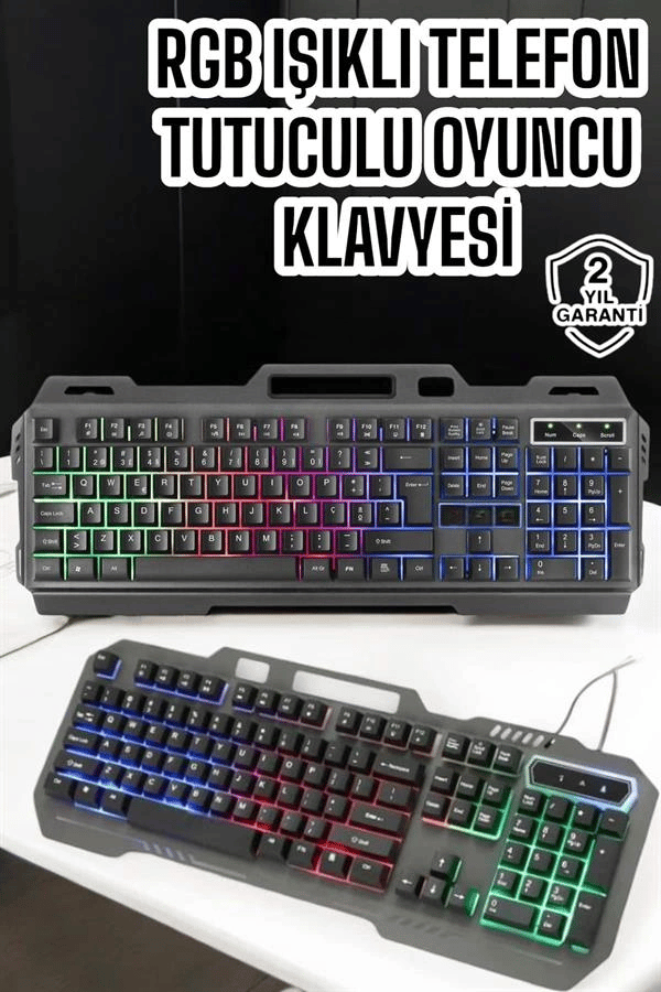Q Klavye RGB Işıklı Klavye Ve Mouse Seti Kablolu Mouse Hediyeliş