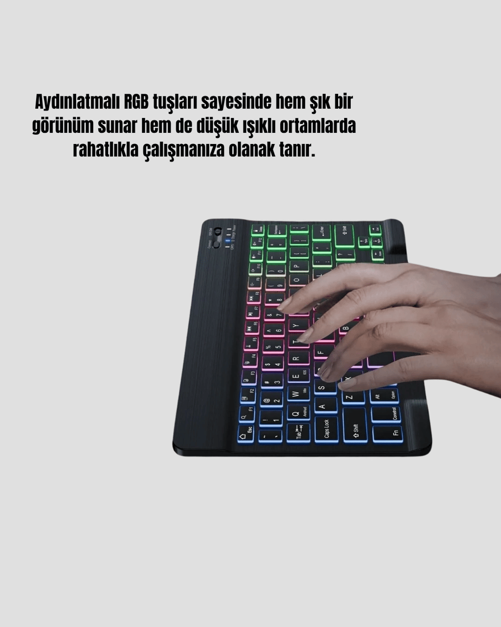 RGB Aydınlatmalı Q Klavye Türkçe Karakter Destekli