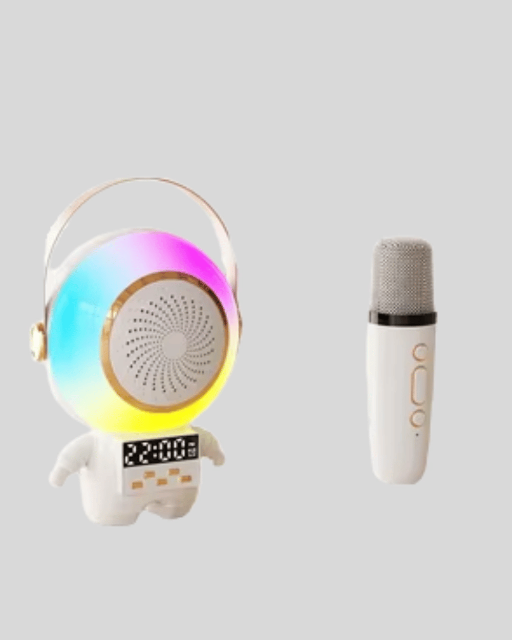 RGB Işıklı Astronot Bluetooth Hoparlör Karaoke Mikrofonlu