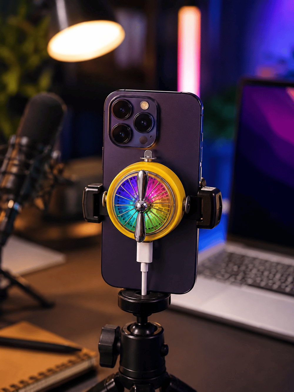 RGB Işıklı Manyetik Telefon Oyun Soğutucu Fan