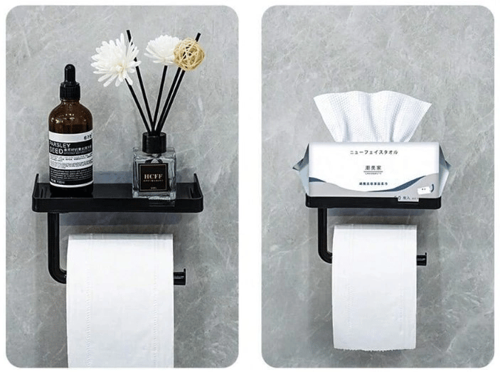 Raflı Yapışkanlı Tuvalet Kağıdı Askılığı Bx40