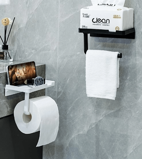 Raflı Yapışkanlı Tuvalet Kağıdı Askılığı Bx40
