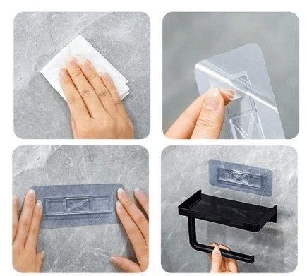 Raflı Yapışkanlı Tuvalet Kağıdı Askılığı Bx40