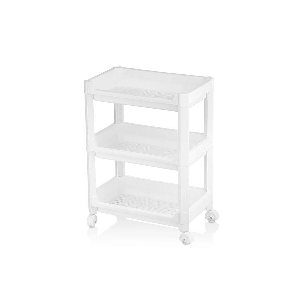 Rafty Geniş 3 Katlı Tekerlekli Sepet Organizer Düzenleyici Raf Ünitesi 352x220x480mm Bx40