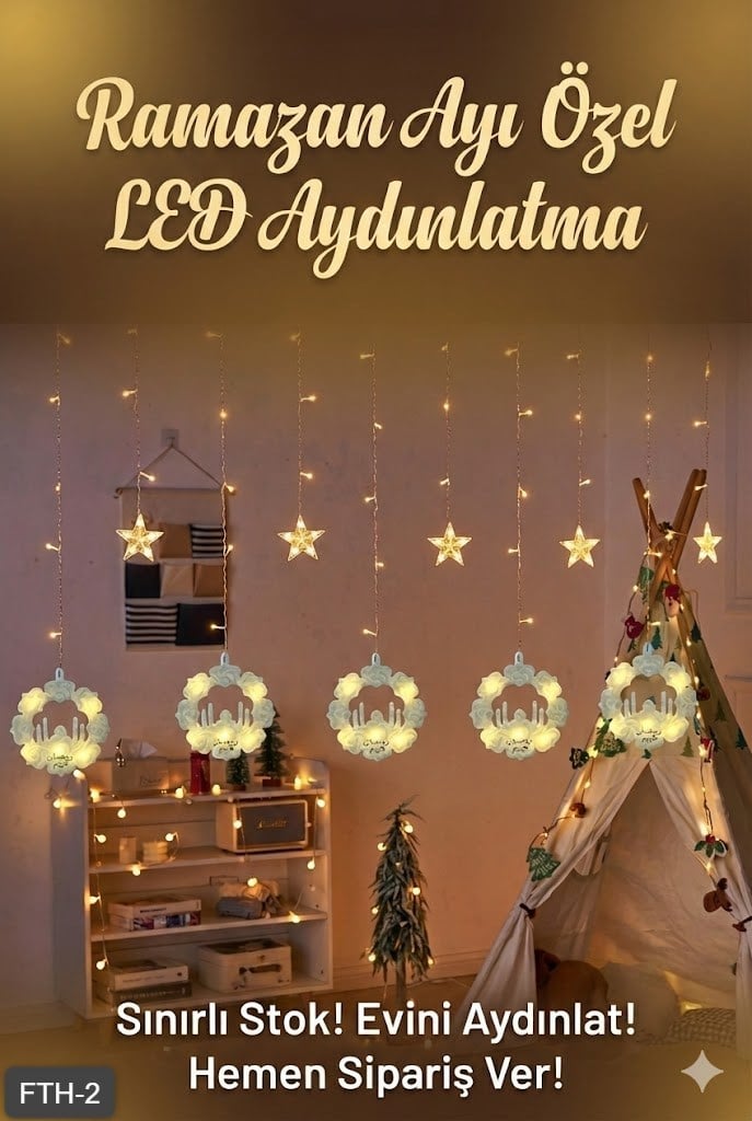 Ramazan Perde LED Işık 3 Metre