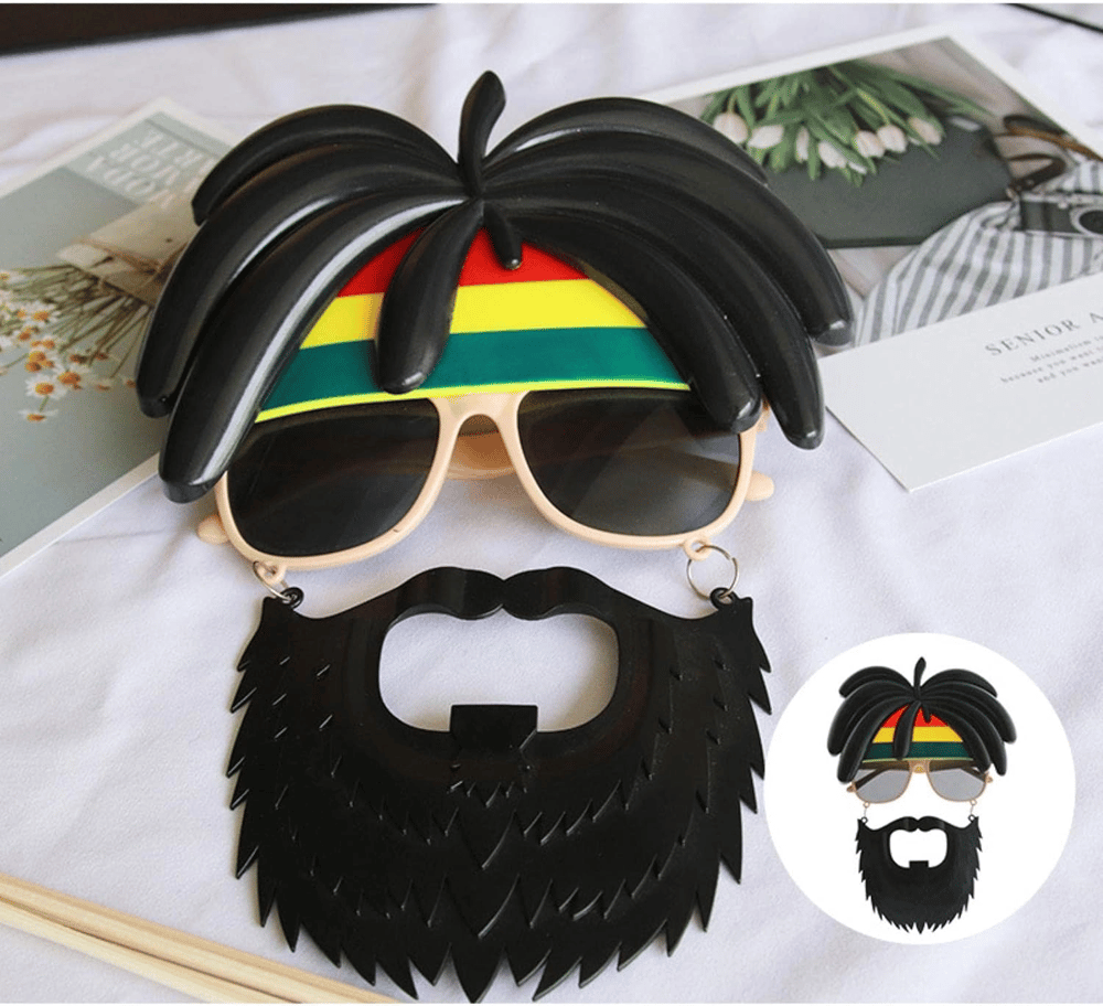 Rasta Peruklu Rasta Sakallı Bob Marley Bıyıklı Parti Gözlüğü 27x18 Cm Bx40