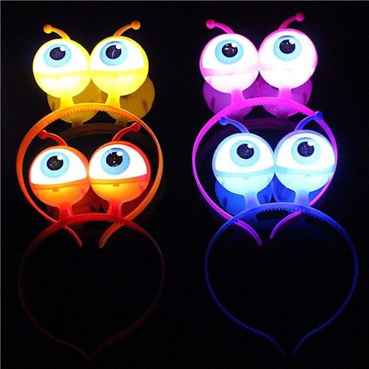 Rengarenk 3 Farklı Fonksiyonda Yanan Led Işıklı Uzaylı Göz Taç 1 Adet 18x12 cm (3936)