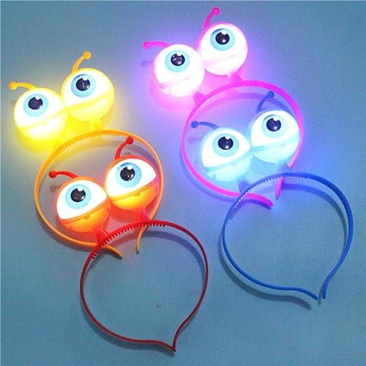 Rengarenk 3 Farklı Fonksiyonda Yanan Led Işıklı Uzaylı Göz Taç 1 Adet 18x12 cm (3936)