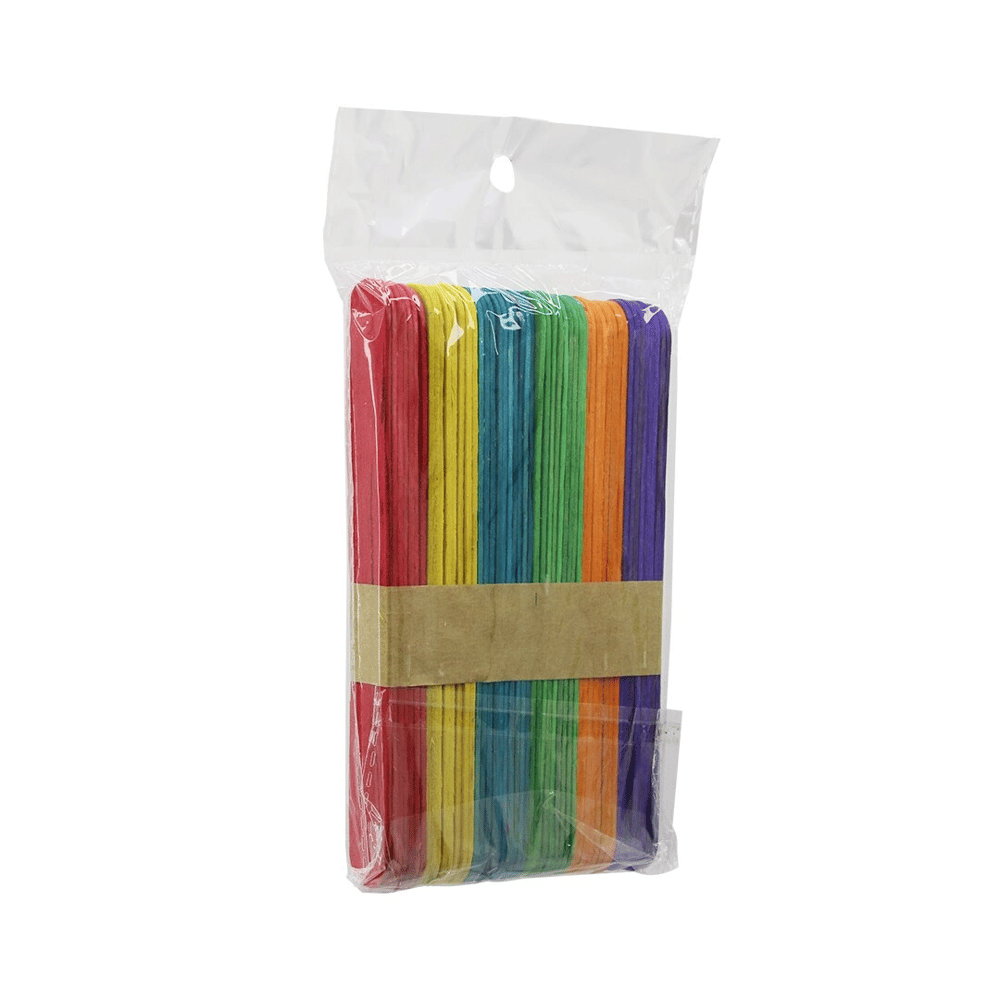 Renkli - 1000 Adet Ahşap Elişi - Dil Çubuk 15cm X 1.8cm Bx40