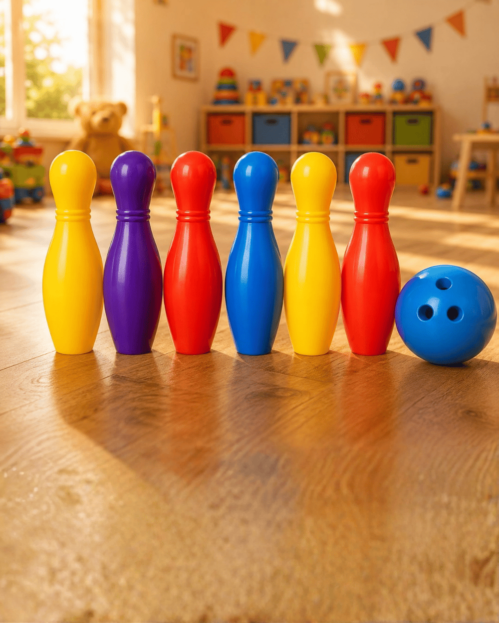 Renkli Bowling Seti Çocuk Aktivite Oyunu Motor Beceri Geliştirici