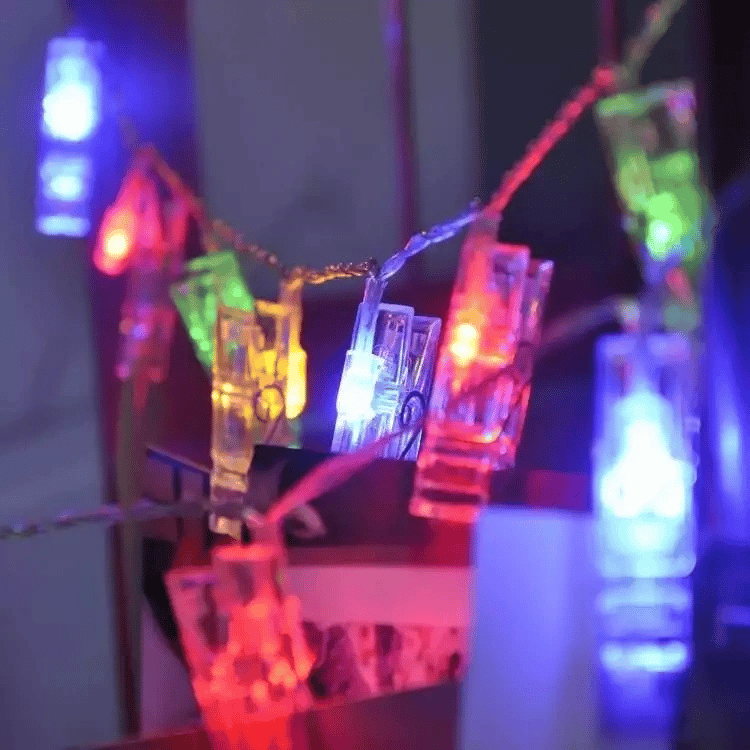 Renkli Işıklı Mandallı Fotoğraf Albümü 10 Lu - Rgb