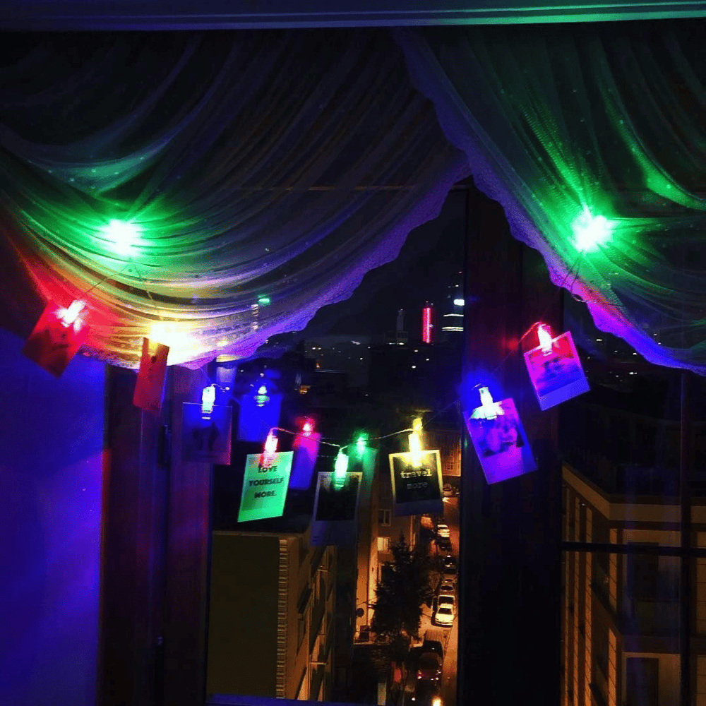 Renkli Işıklı Mandallı Fotoğraf Albümü 10 Lu - Rgb